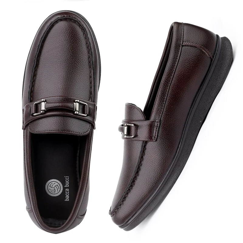 Bacca Bucci Maroon LISBON Dress Loafer Moccasins Driving Shoes for Men | Best Price UAE